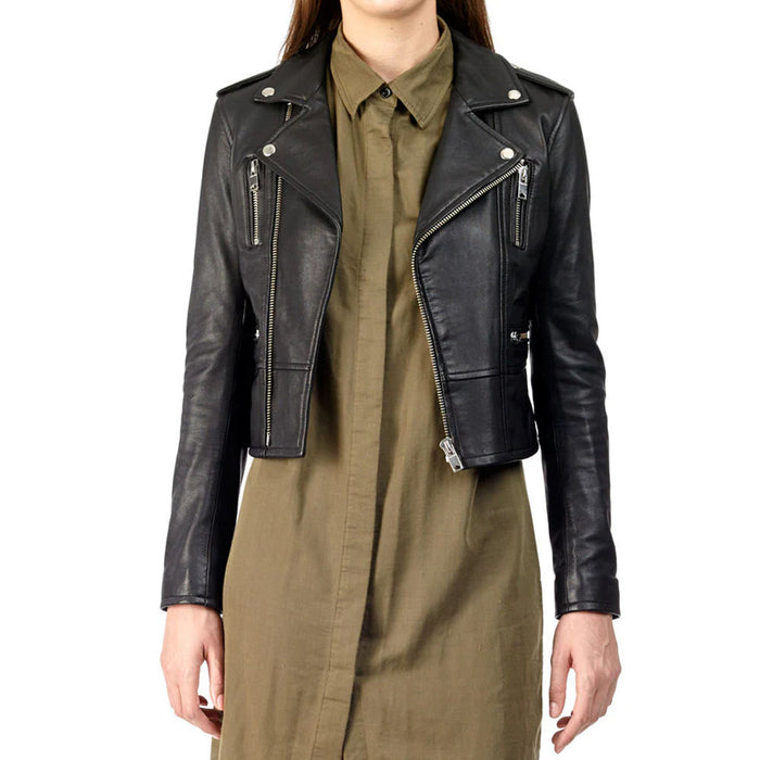 Top Trending Product Short Length Ladies Leather Jacket High Quality Women Cropped Jacket