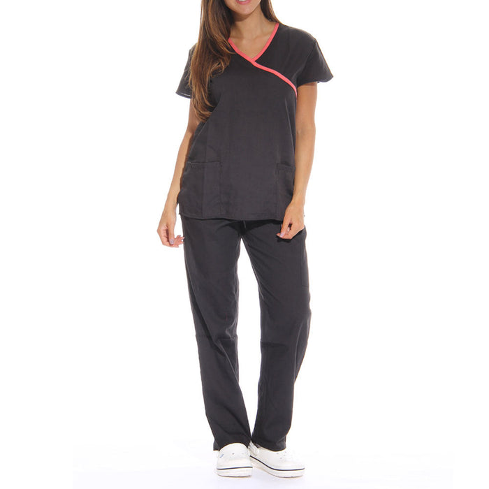 Latest Design Women's Stylish Medical Scrubs Nursing Uniform Women Medical Nursing Scrubs Uniforms Set