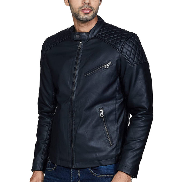 Long Sleeve Unique Design Attractive Color Men Leather Jacket Hot Selling Product Best Winter Men's Slim Fit Leather Jacket