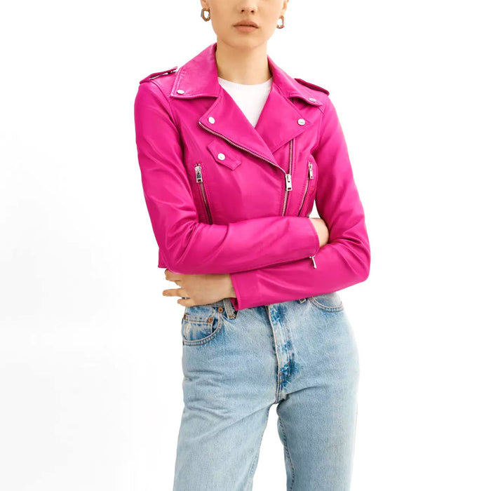 Casual Wear Made Design Hot Selling Crop Leather Jacket Top Quality Women's Leather Jacket