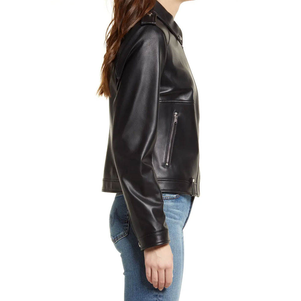 Professional Designing Women Leather Jacket for Sale Best Quality Casual Wear Long Sleeve Ladies Leather Jacket