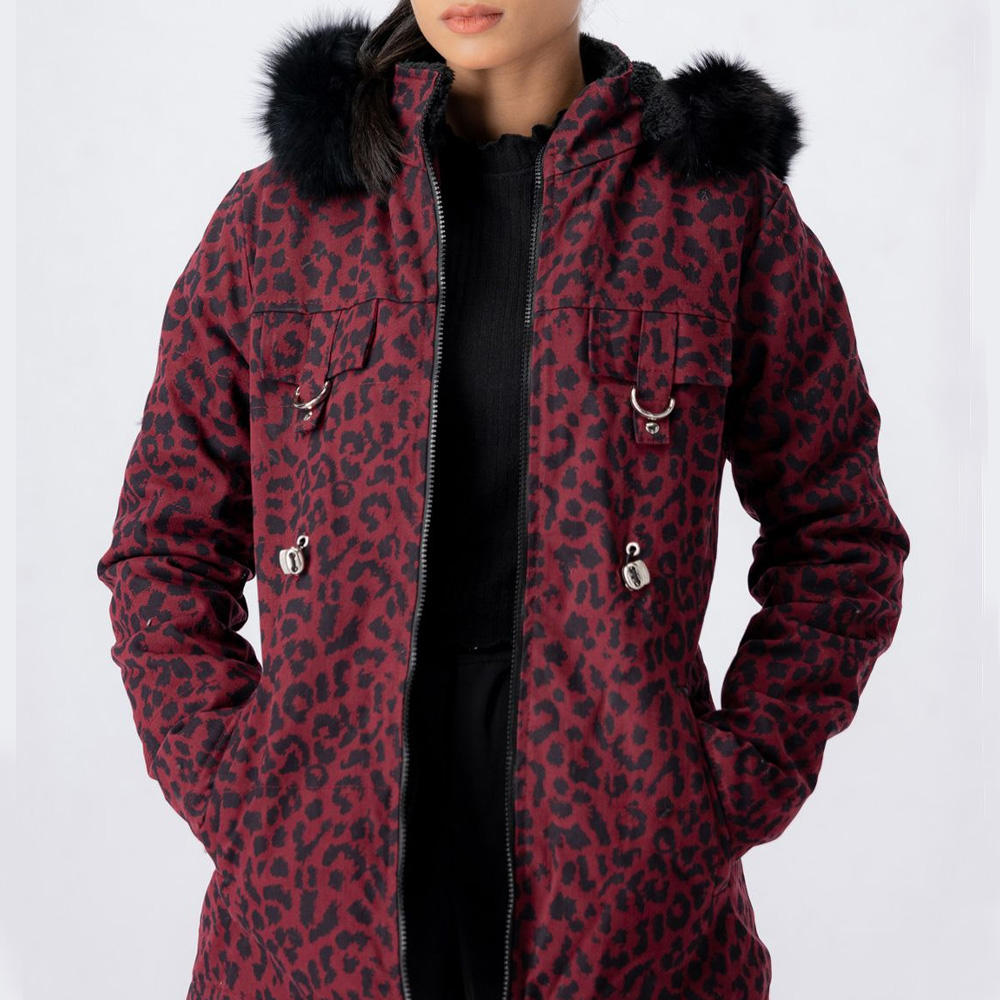 Women's Winter Fur Hooded Parka Jacket