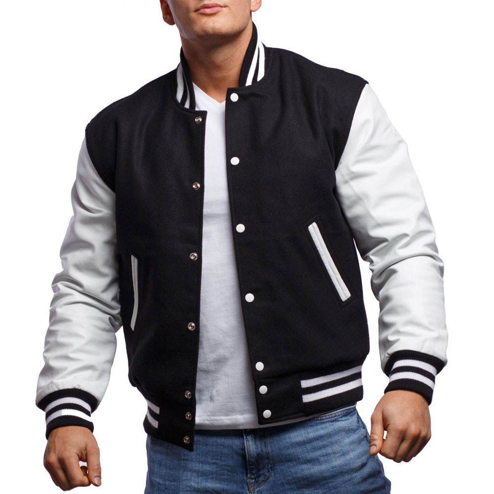 Men’s Signature Solid Letterman Jacket