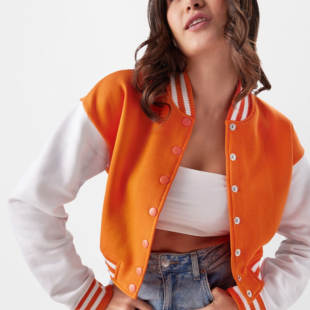 Women’s Cropped Varsity Baseball Jacket