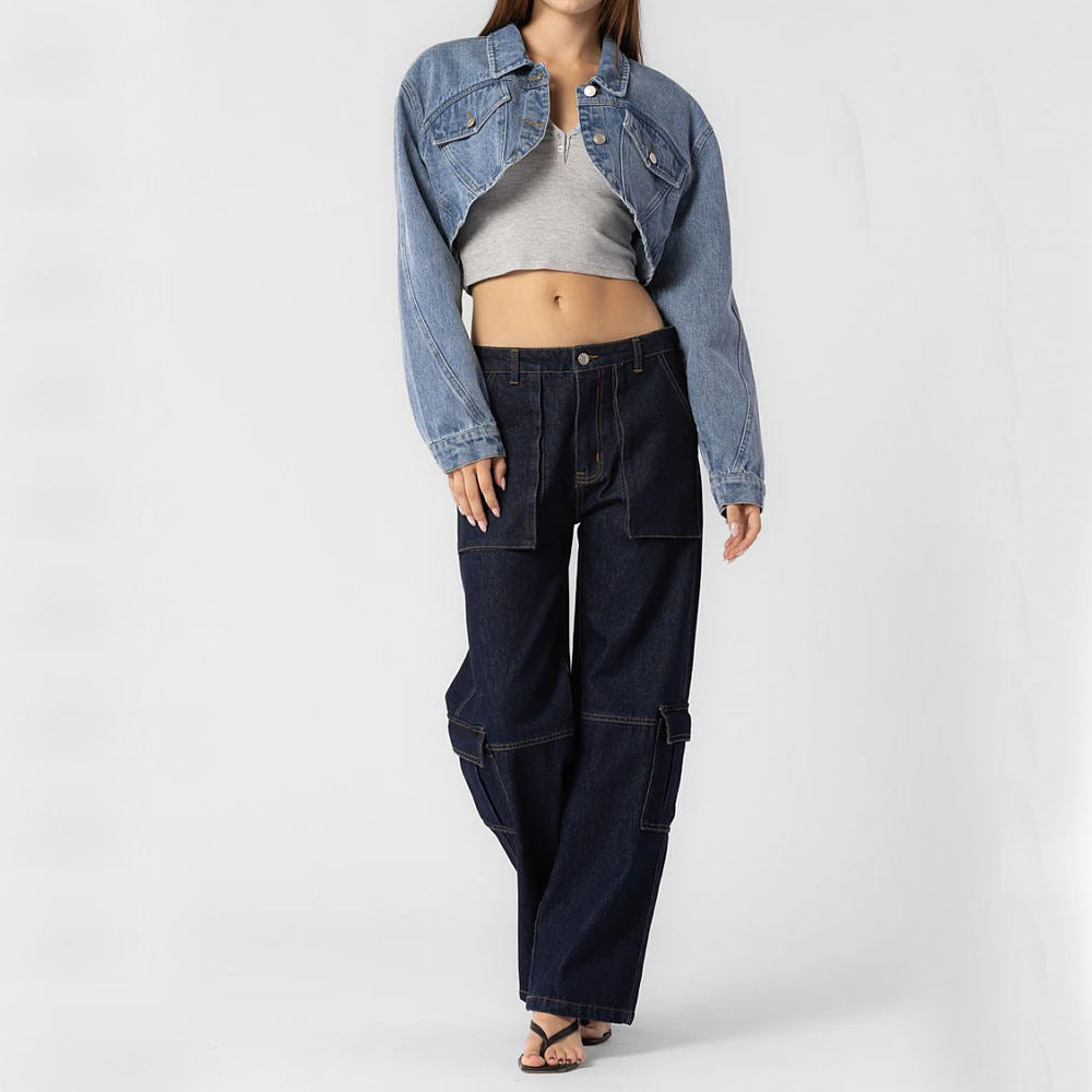 Women’s Trendy Cropped Jean Jacket