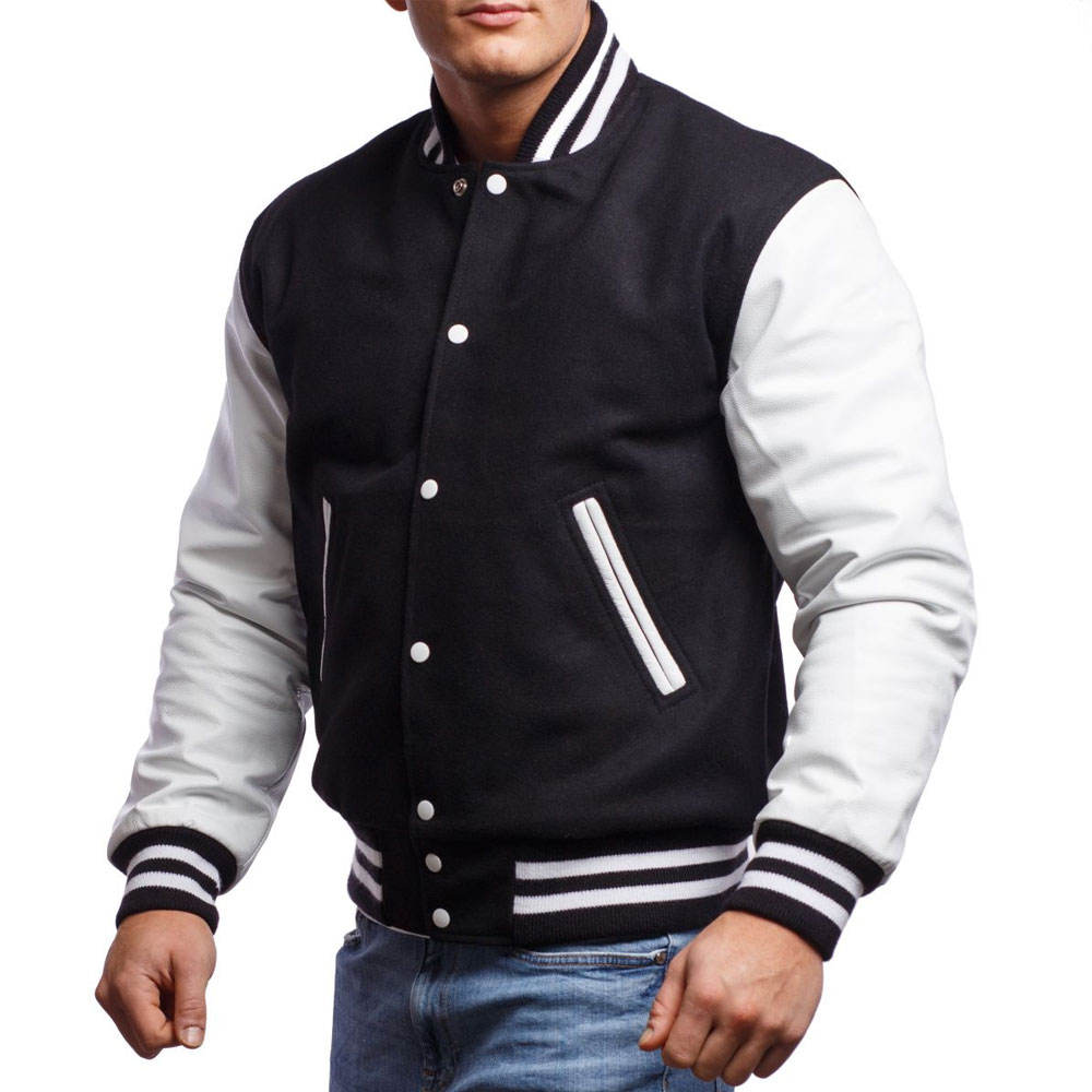 Men’s Signature Solid Letterman Jacket
