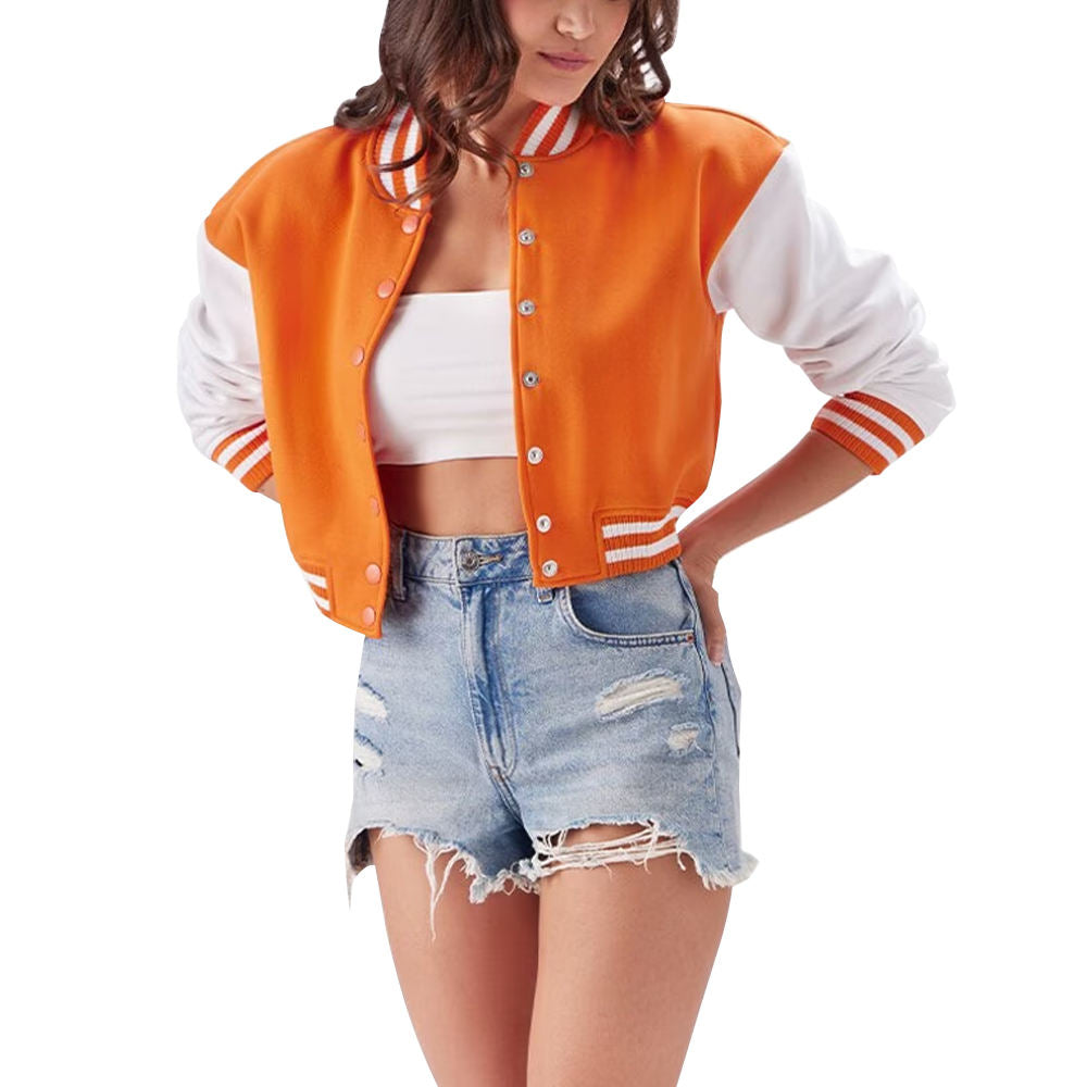Women’s Cropped Varsity Baseball Jacket