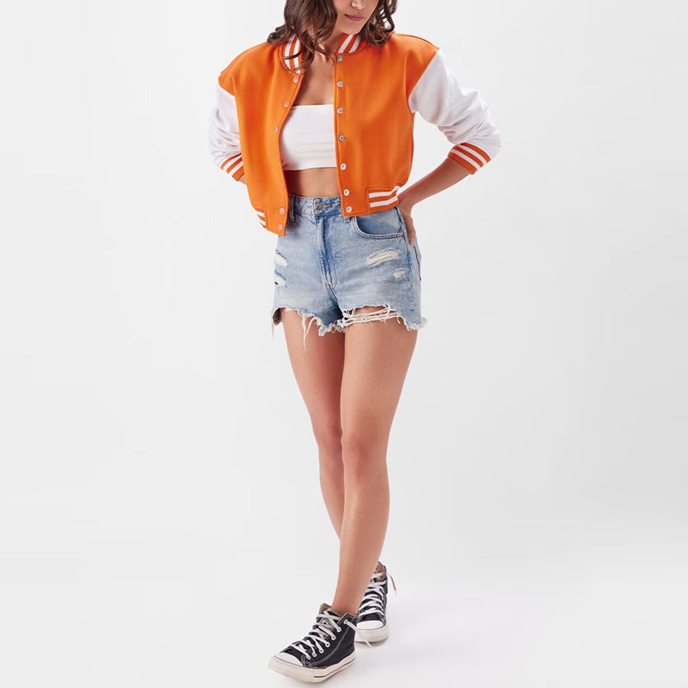 Women’s Cropped Varsity Baseball Jacket