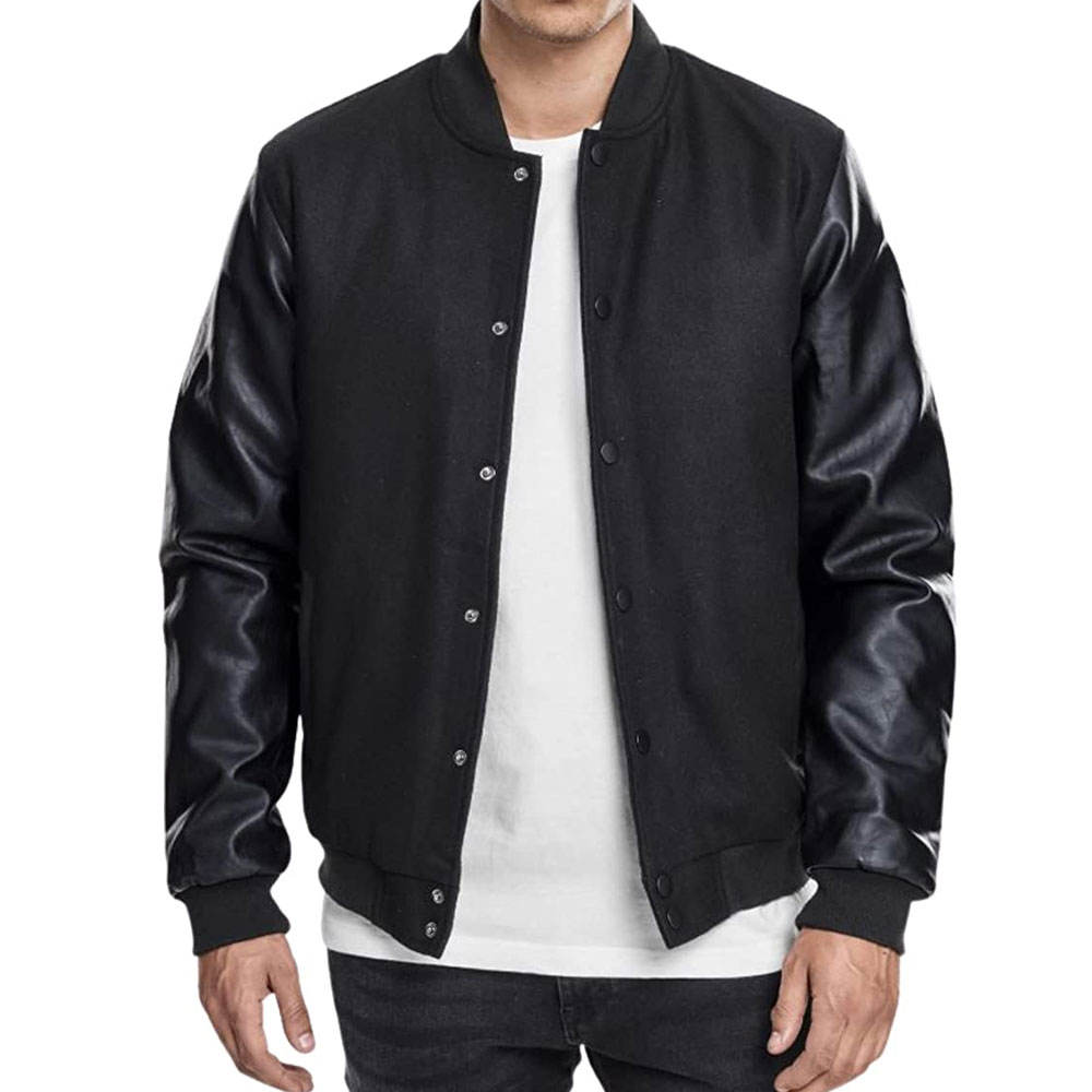 Men’s Essential Solid Varsity Jacket