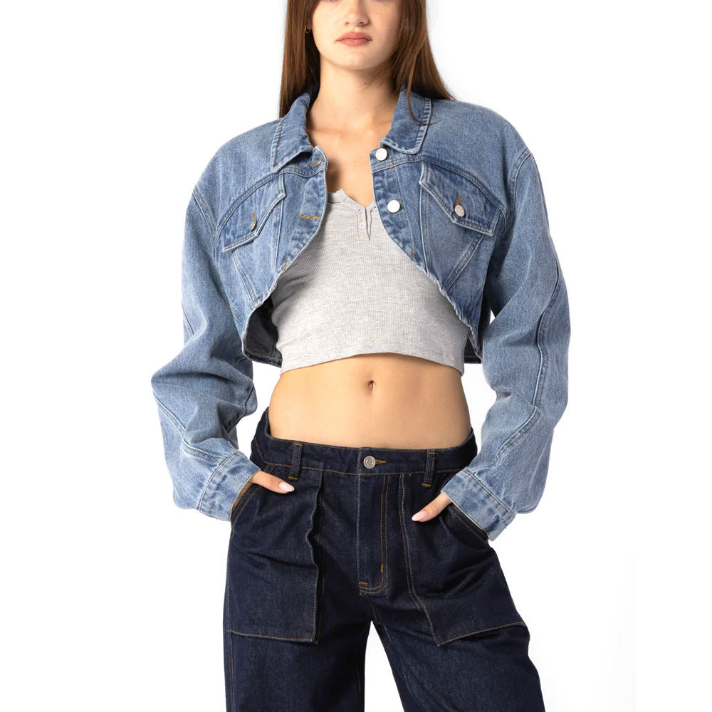 Women’s Trendy Cropped Jean Jacket
