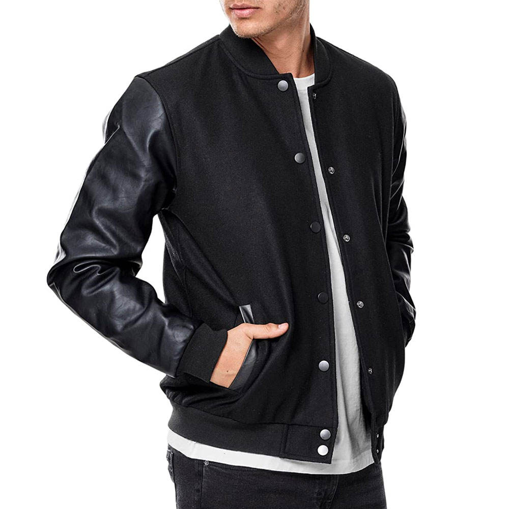 Men’s Essential Solid Varsity Jacket