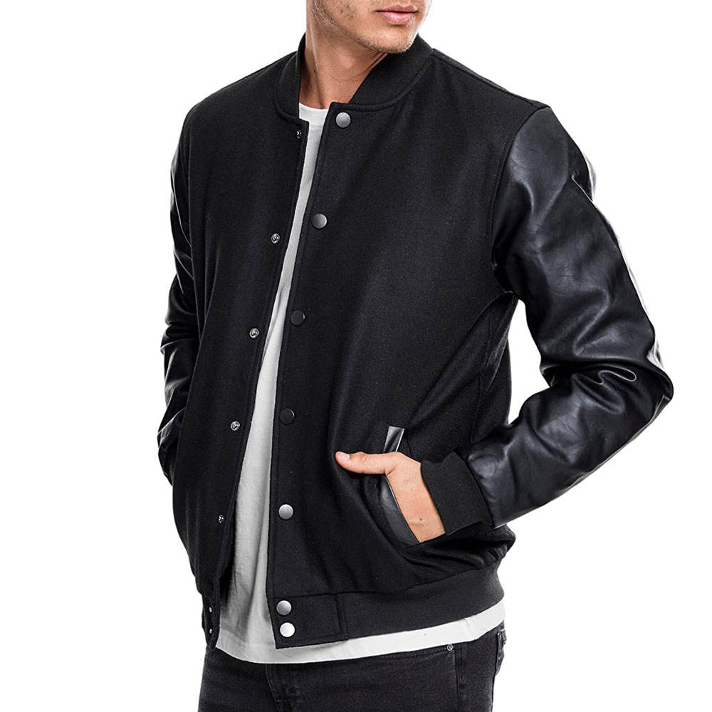 Men’s Essential Solid Varsity Jacket
