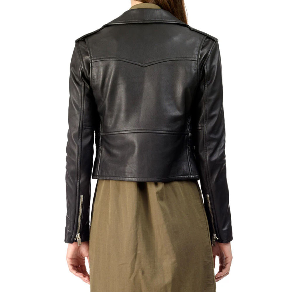 Top Trending Product Short Length Ladies Leather Jacket  High Quality Women Cropped Jacket