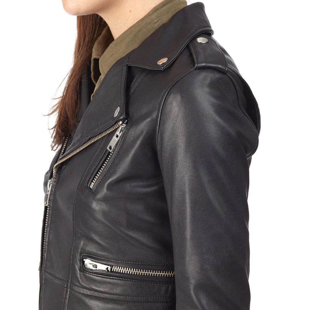 Top Trending Product Short Length Ladies Leather Jacket  High Quality Women Cropped Jacket