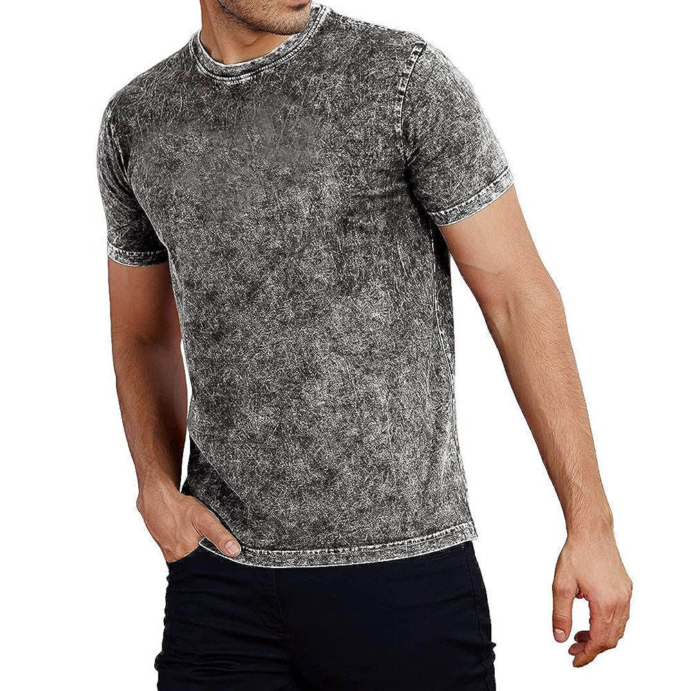 Hot Selling Plain Blank Men's Acid Washed T Shirts 2026 New Best Top Quality Cotton Acid Wash T Shirt for Men's