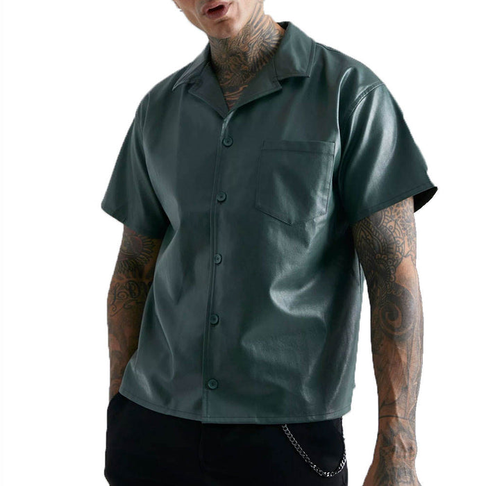 Men’s PU Leather Dress Shirt