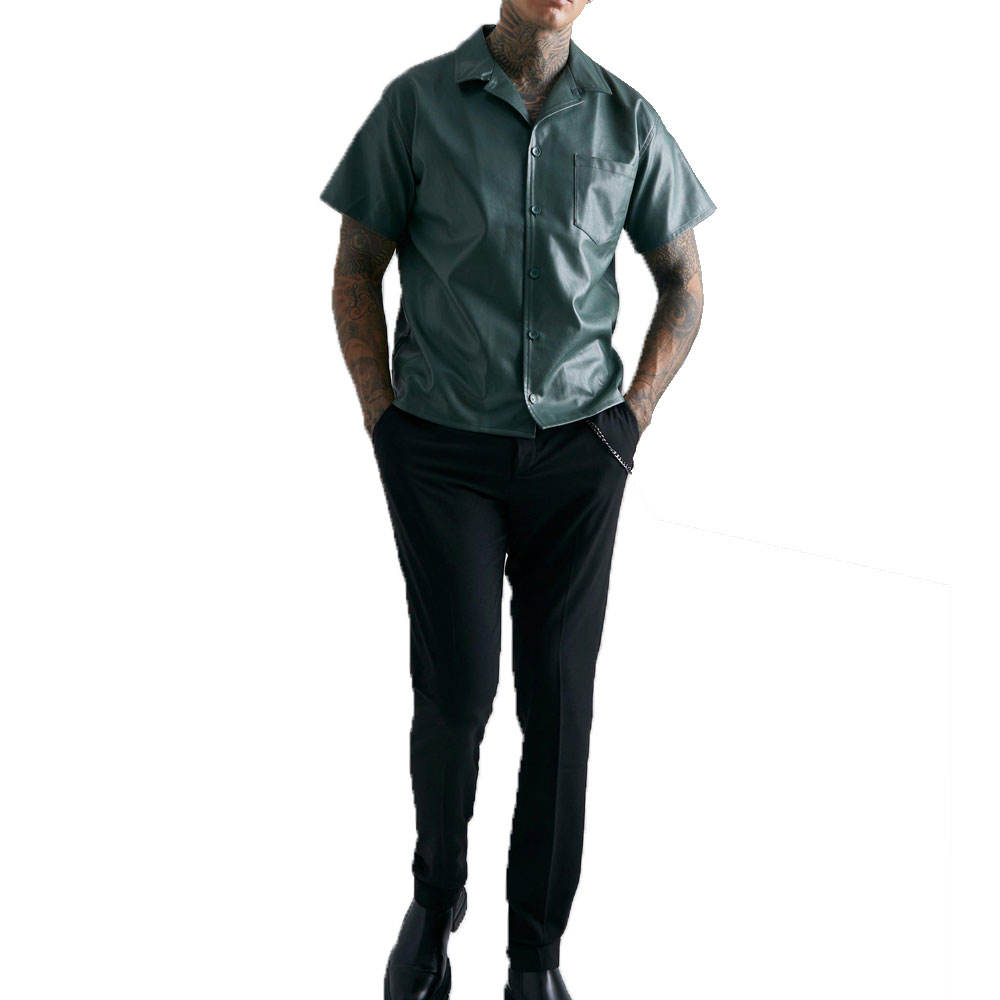 Men’s PU Leather Dress Shirt