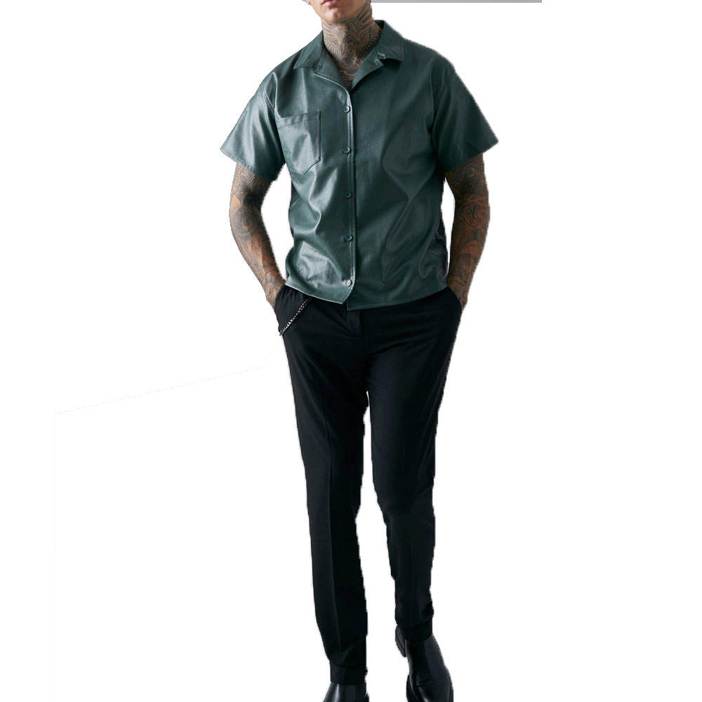 Men’s PU Leather Dress Shirt
