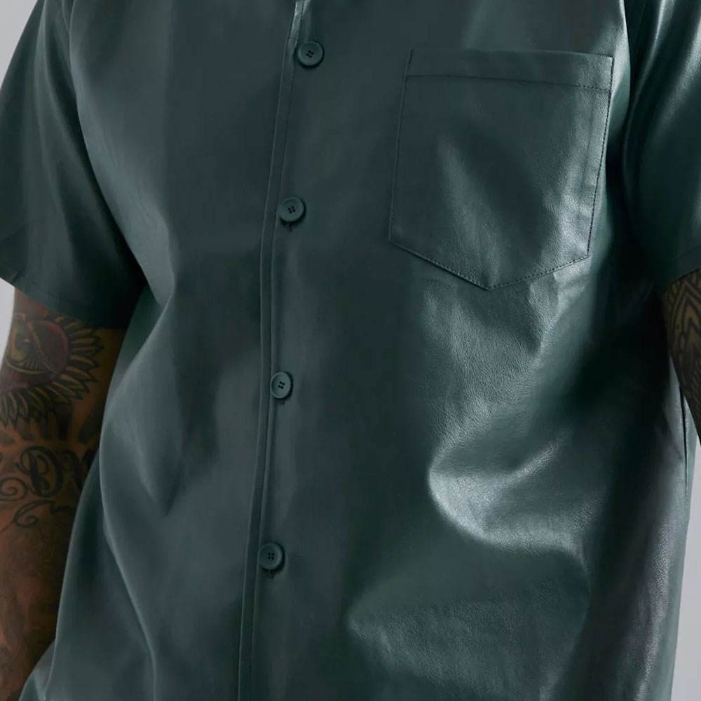 Men’s PU Leather Dress Shirt