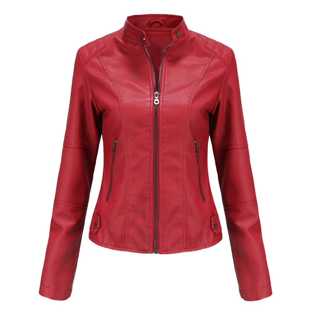 Motorcycle Jacket for Women Manufacturer  Embossed Genuine Leather Jacket For Ladies