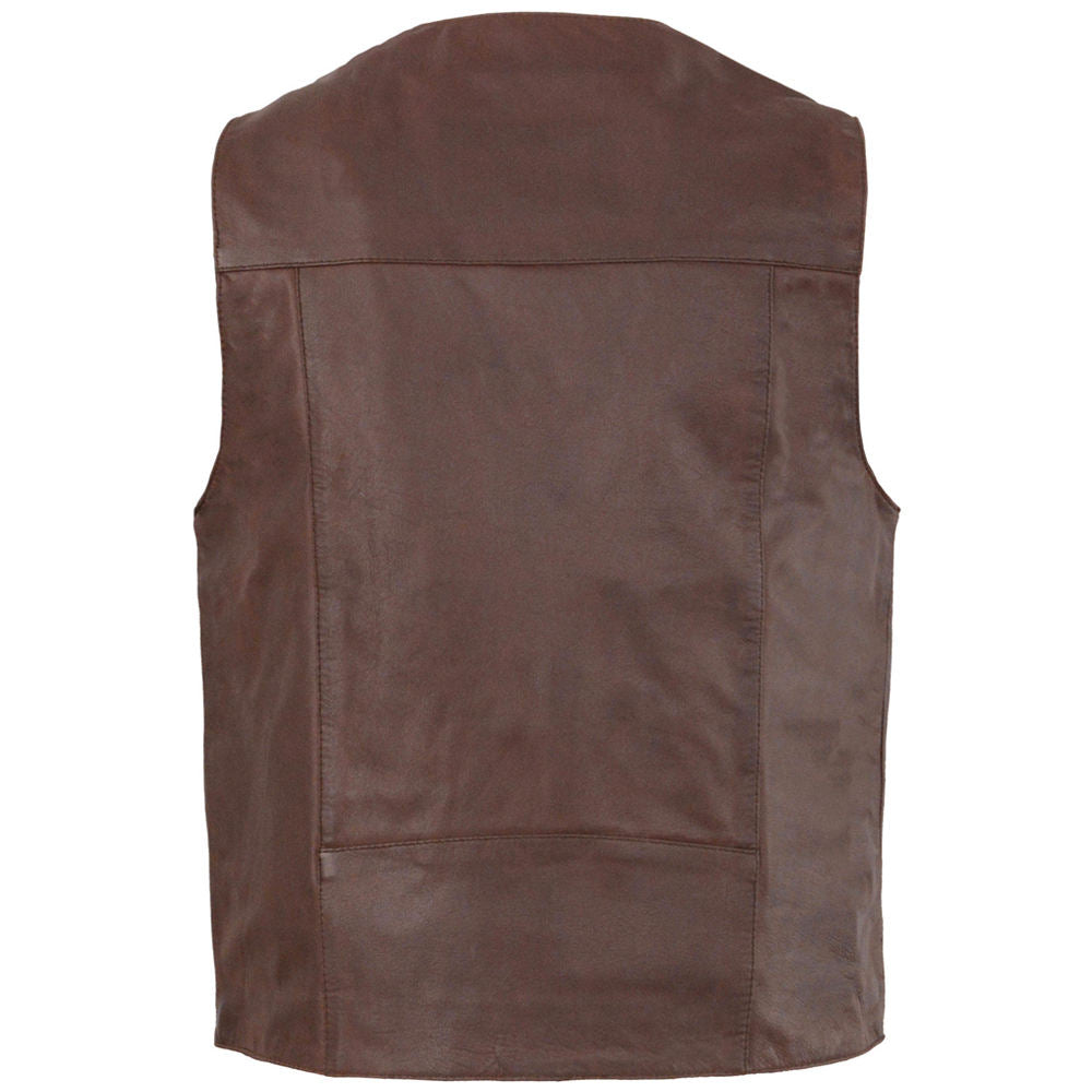 Original Leather Made Vest for Adults Men Breathable Leather Vest for Men