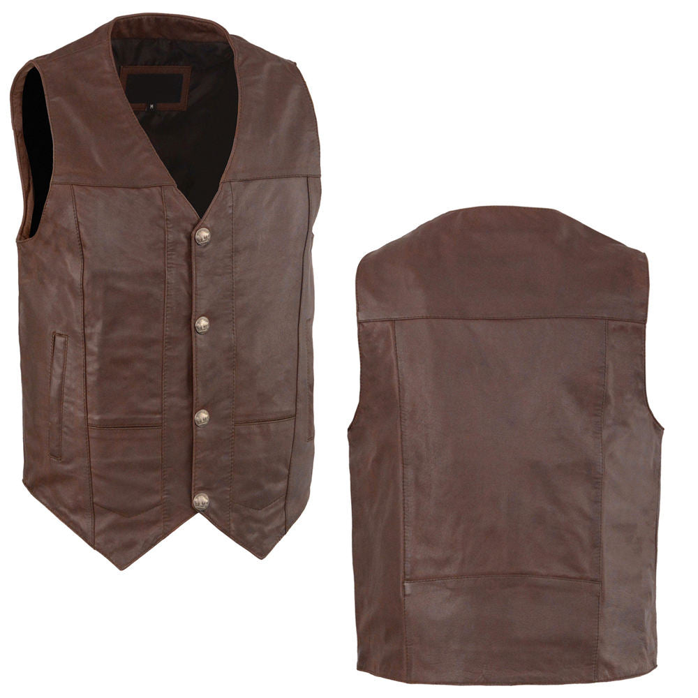 Original Leather Made Vest for Adults Men Breathable Leather Vest for Men