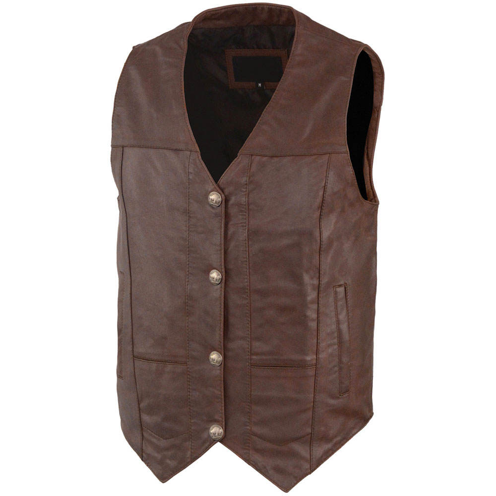 Original Leather Made Vest for Adults Men Breathable Leather Vest for Men