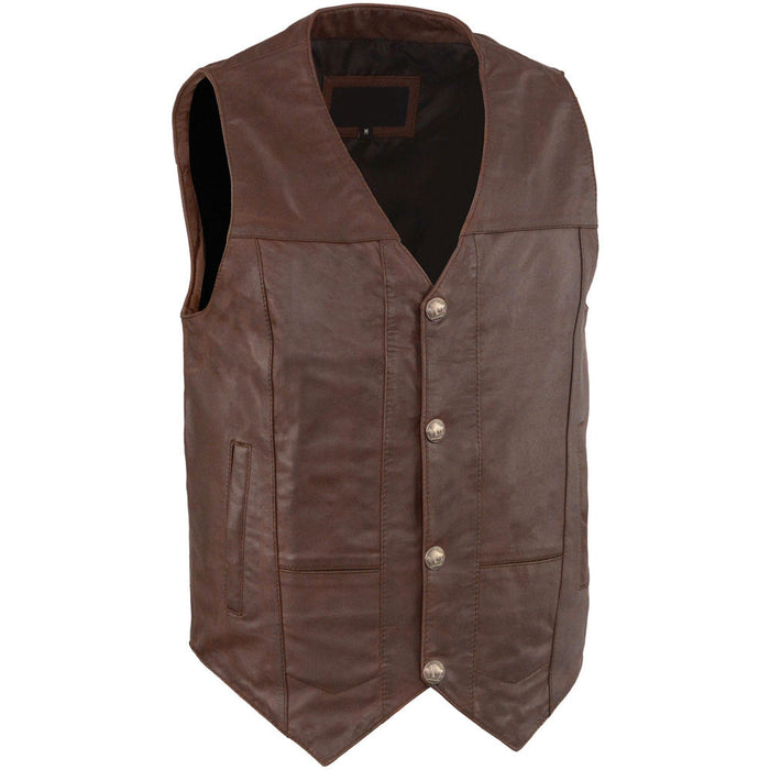Original Leather Made Vest for Adults Men Breathable Leather Vest for Men