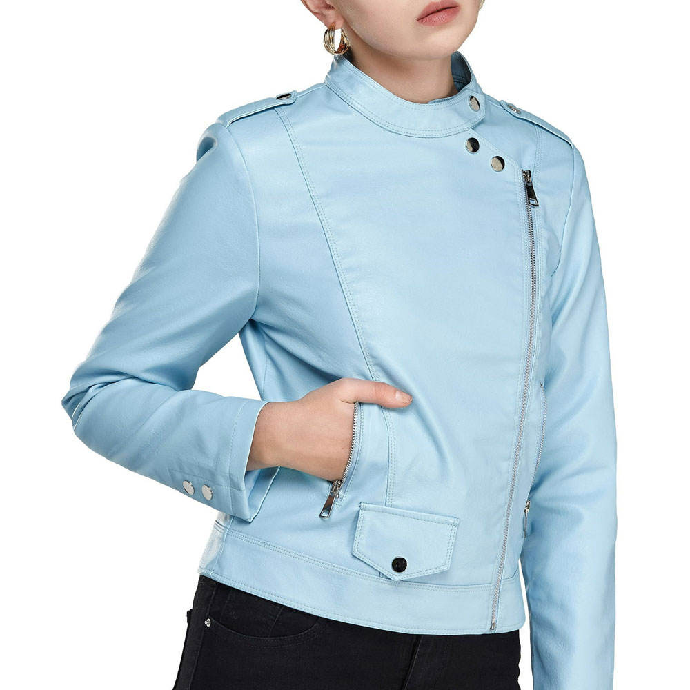 Women Genuine Leather Jackets Long Sleeve Ladies  Leather Jackets for Women