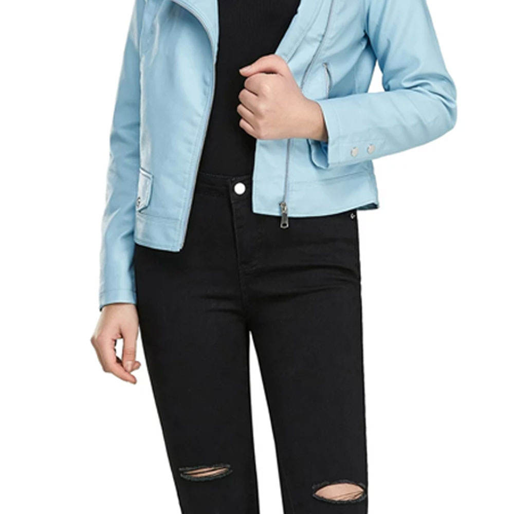 Women Genuine Leather Jackets Long Sleeve Ladies  Leather Jackets for Women
