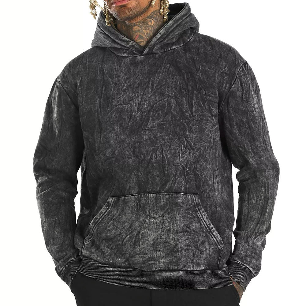 Vintage Wash Acid Print Hoodie