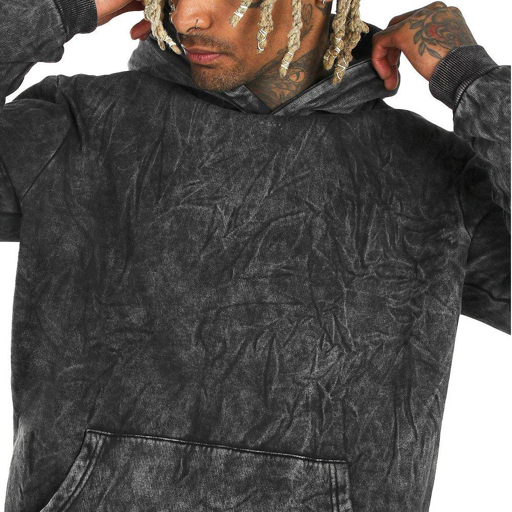 Vintage Wash Acid Print Hoodie