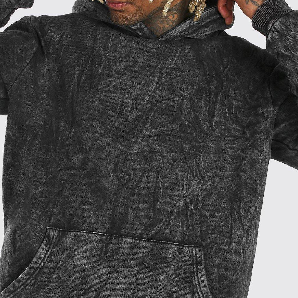 Vintage Wash Acid Print Hoodie