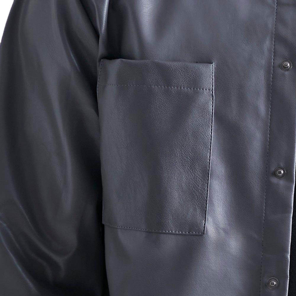 Men’s Full Sleeve PU Leather Dress Shirt