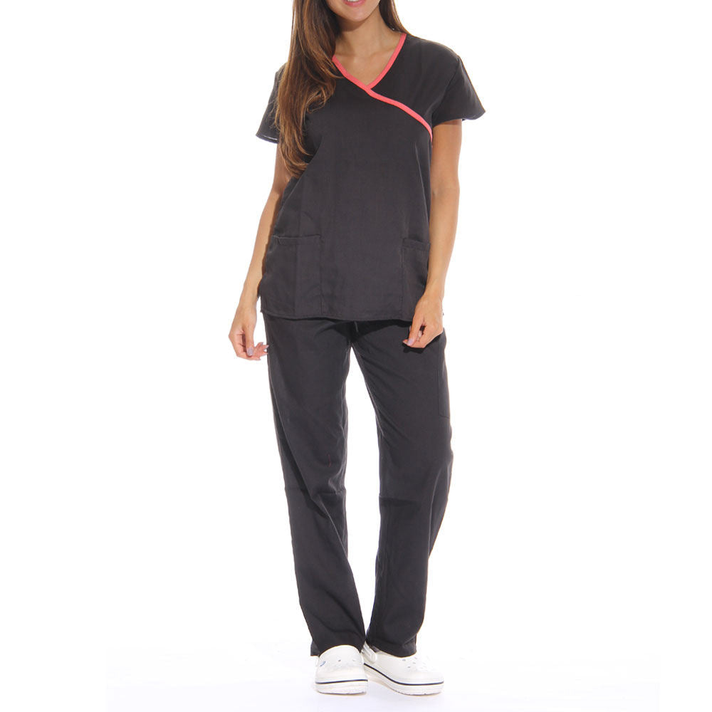 Latest Design Women's Stylish Medical Scrubs Nursing Uniform Women Medical Nursing Scrubs Uniforms Set