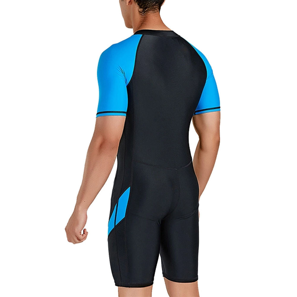 Men Swimwear Quick Dry Swim Suits Half Sleeve Arm Sublimation Custom Swimming Suits for Men's