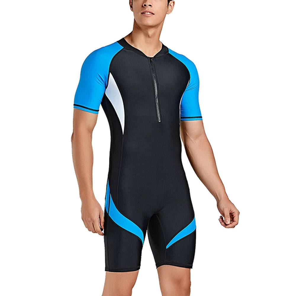 Men Swimwear Quick Dry Swim Suits Half Sleeve Arm Sublimation Custom Swimming Suits for Men's