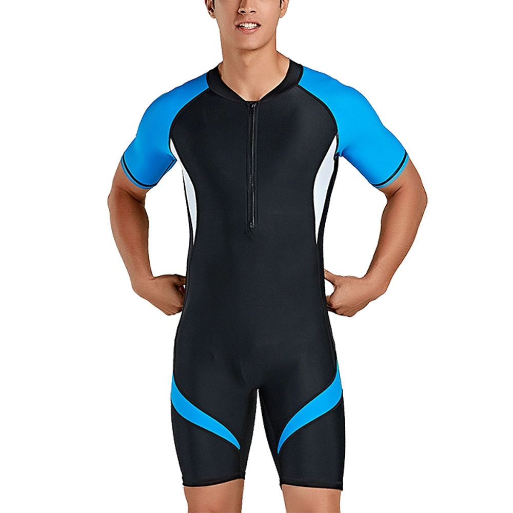 Men Swimwear Quick Dry Swim Suits Half Sleeve Arm Sublimation Custom Swimming Suits for Men's
