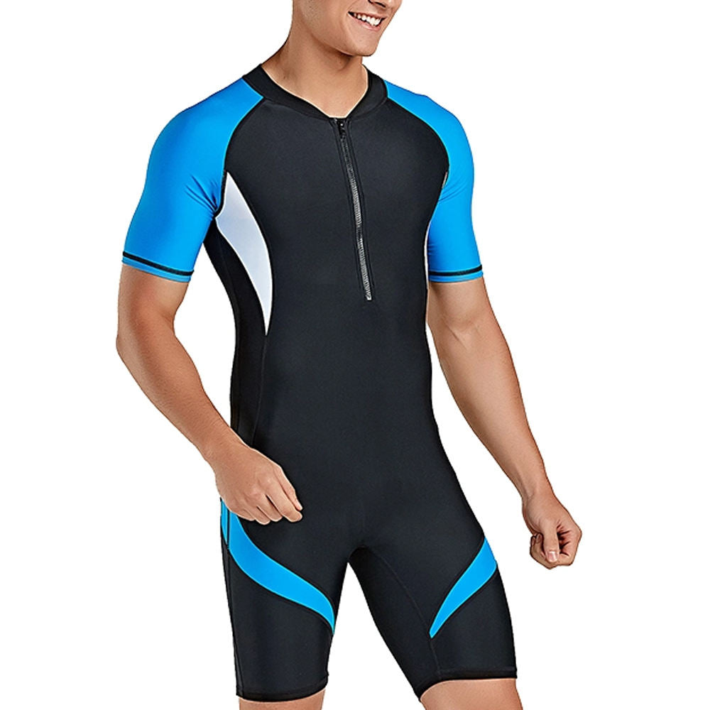 Men Swimwear Quick Dry Swim Suits Half Sleeve Arm Sublimation Custom Swimming Suits for Men's