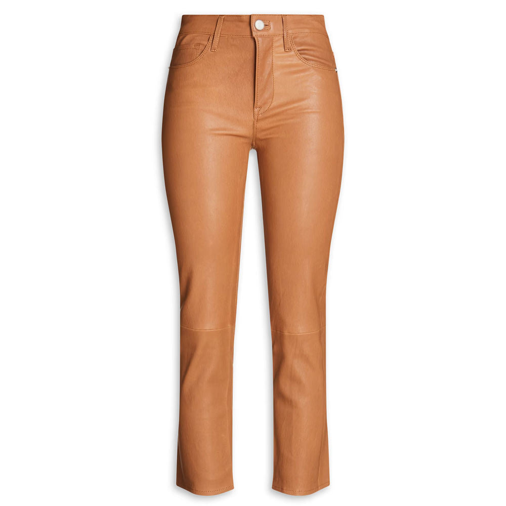 High-Waisted Wide Leg Leather Pants