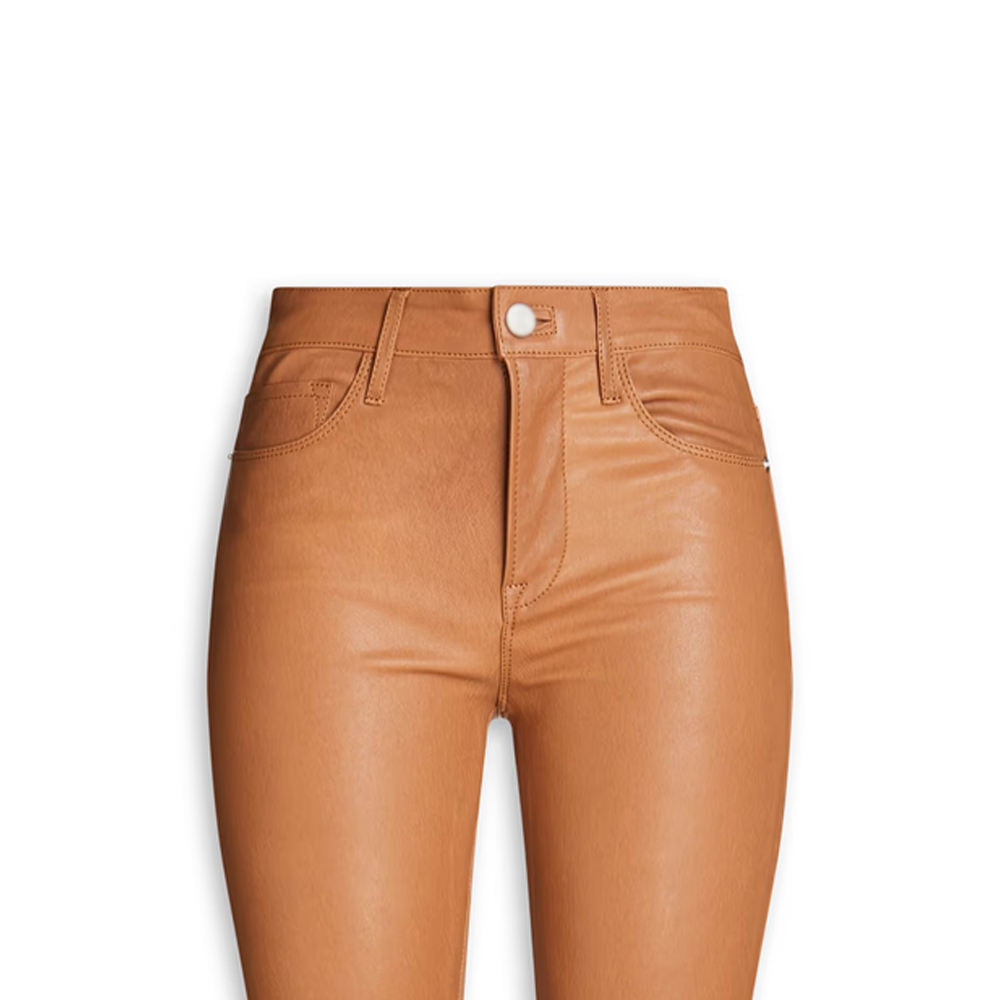 High-Waisted Wide Leg Leather Pants