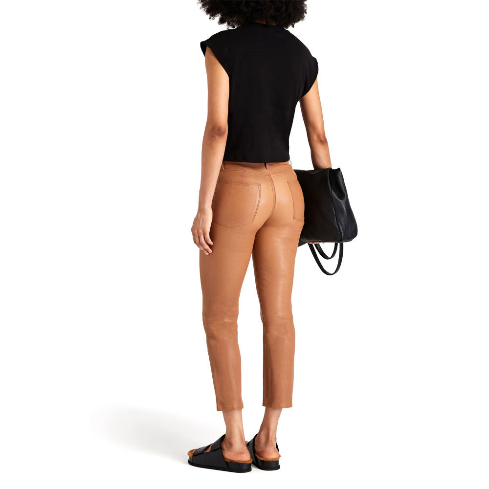 High-Waisted Wide Leg Leather Pants