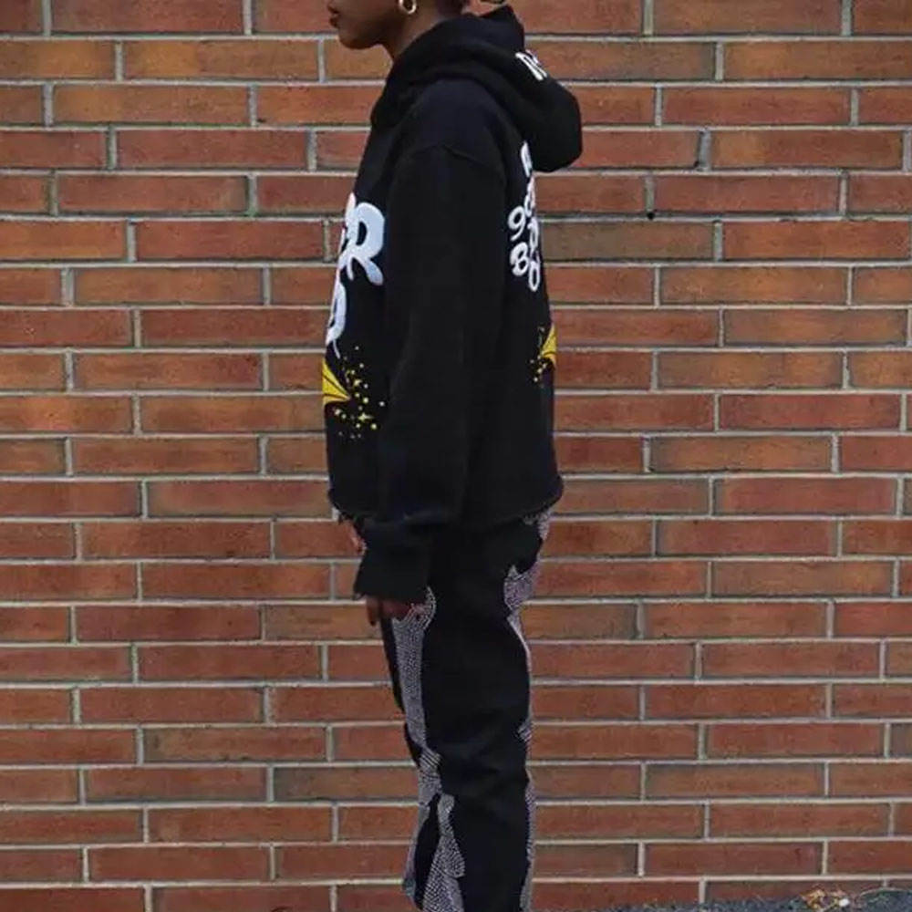 Puff Printing Drop Shoulder Men's Hoodies