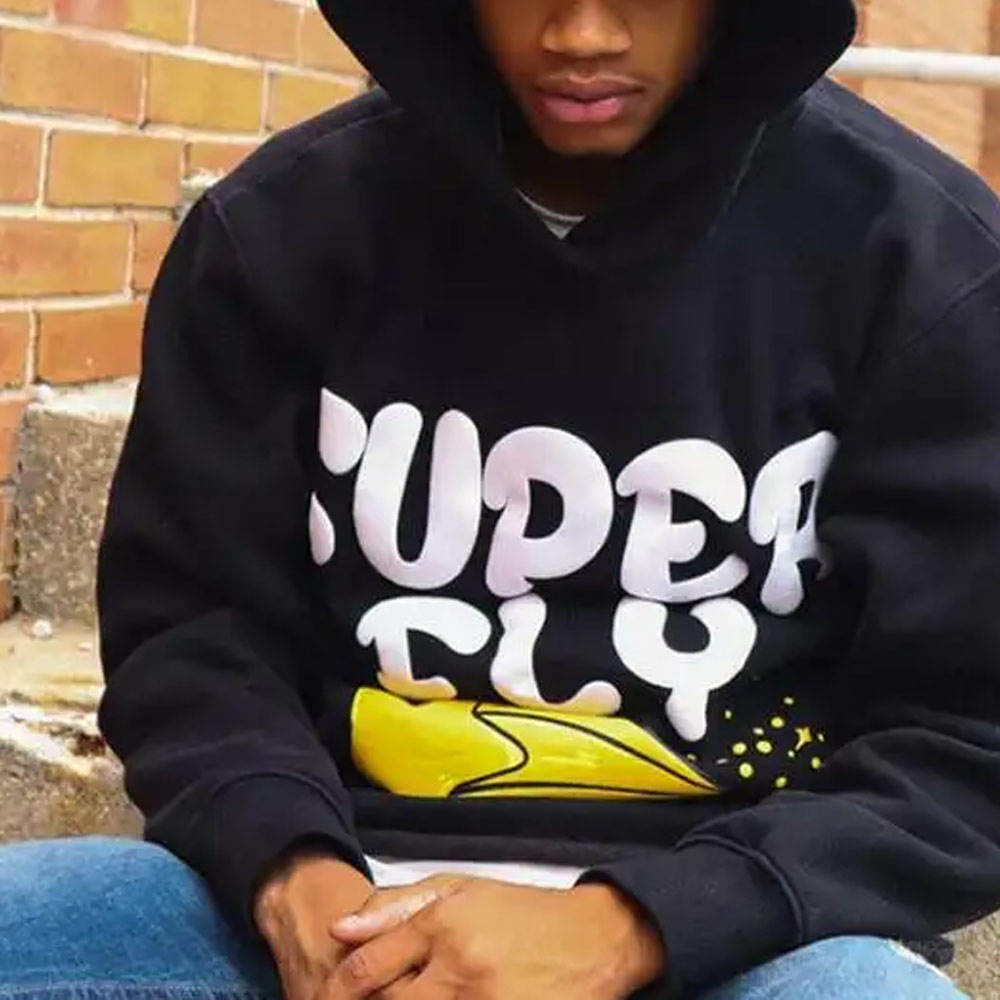 Puff Printing Drop Shoulder Men's Hoodies