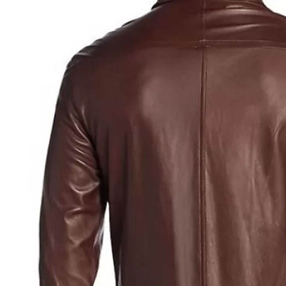 Men’s Slim Fit Long Sleeve PU Leather Shirt