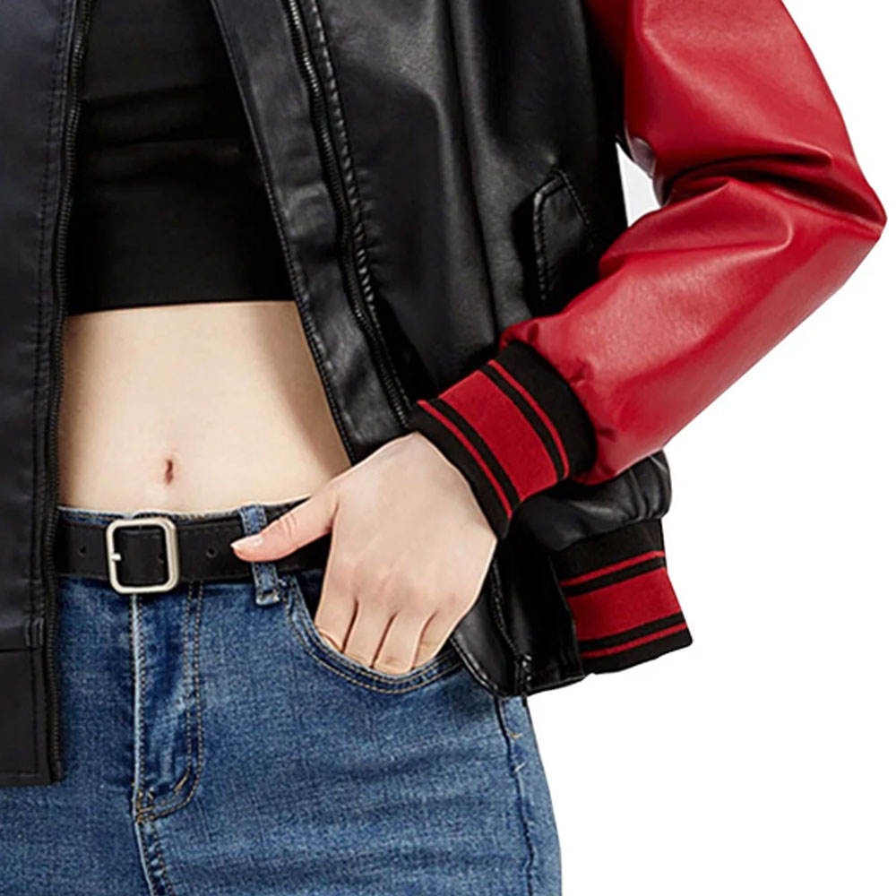 High Quality Custom Leather Sleeves Jacket with Custom Chenille Embroidery Women Genuine Leather Jackets