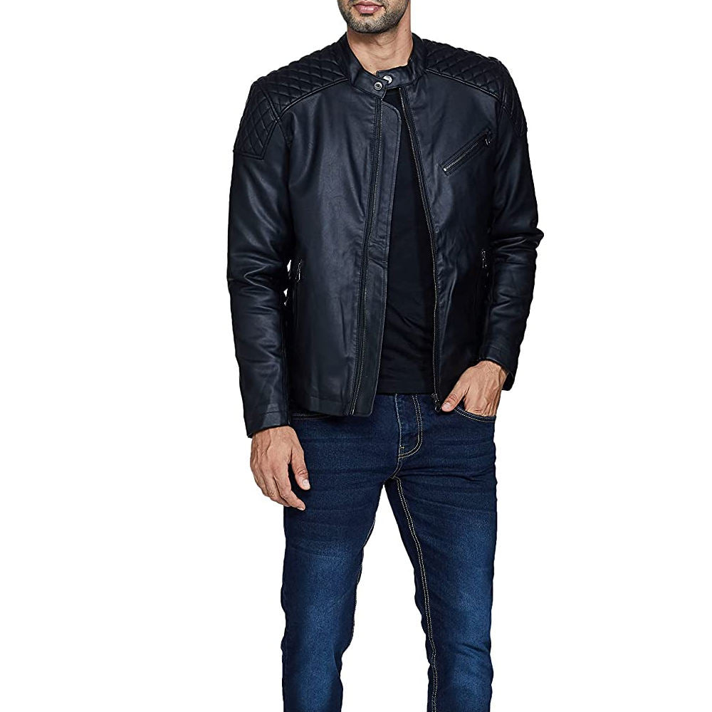 Long Sleeve Unique Design Attractive Color Men Leather Jacket Hot Selling Product Best Winter Men's Slim Fit Leather Jacket