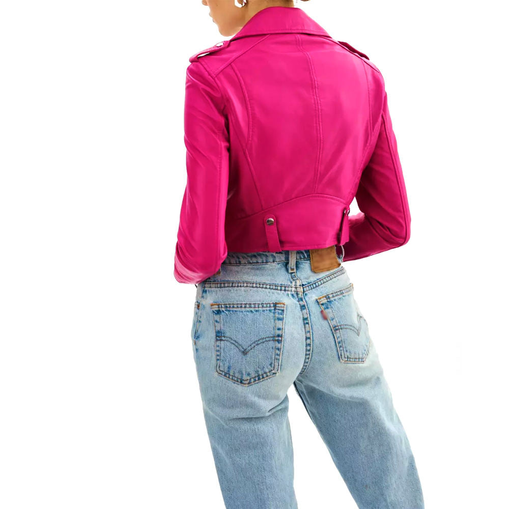 Casual Wear Made Design Hot Selling Crop Leather Jacket  Top Quality Women's Leather Jacket