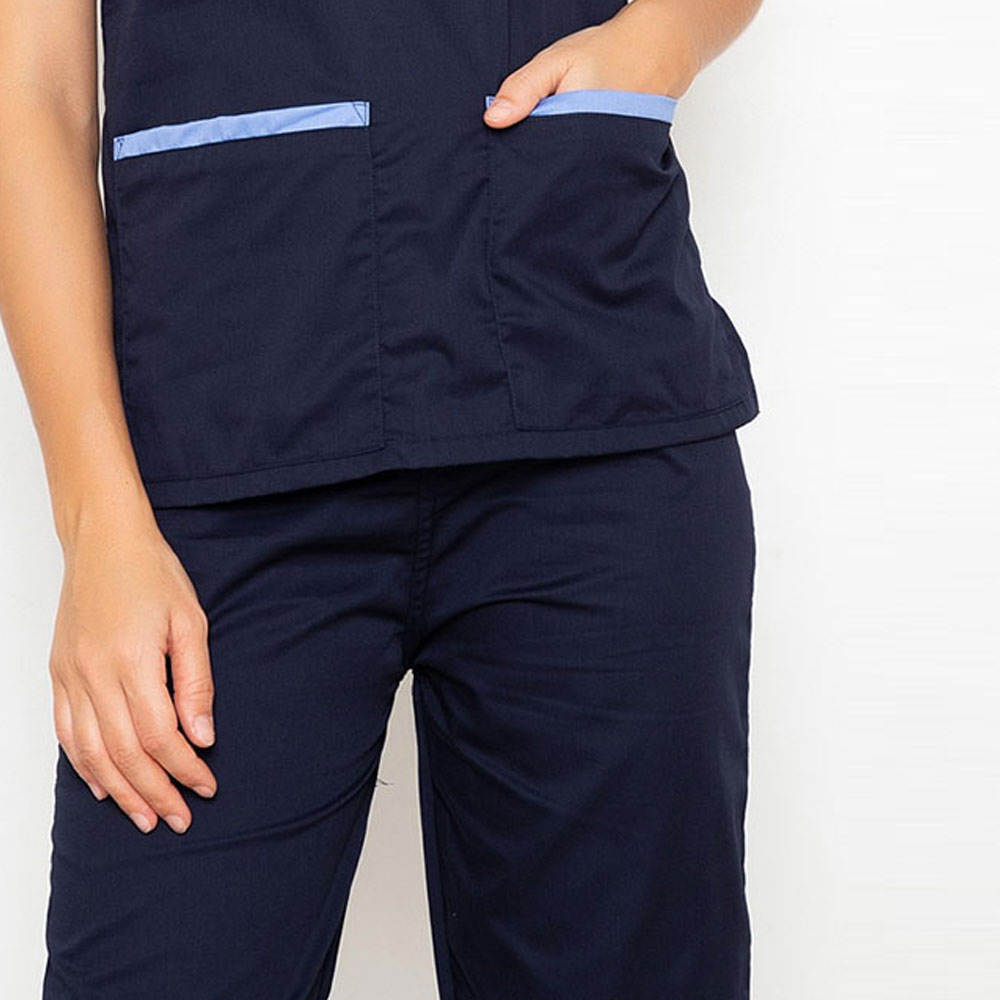 Polyester Made Stretchable Hospital Wear Women Scrub Uniform Sets / Latest Design Women's Stylish Medical Scrubs Nursing Uniform