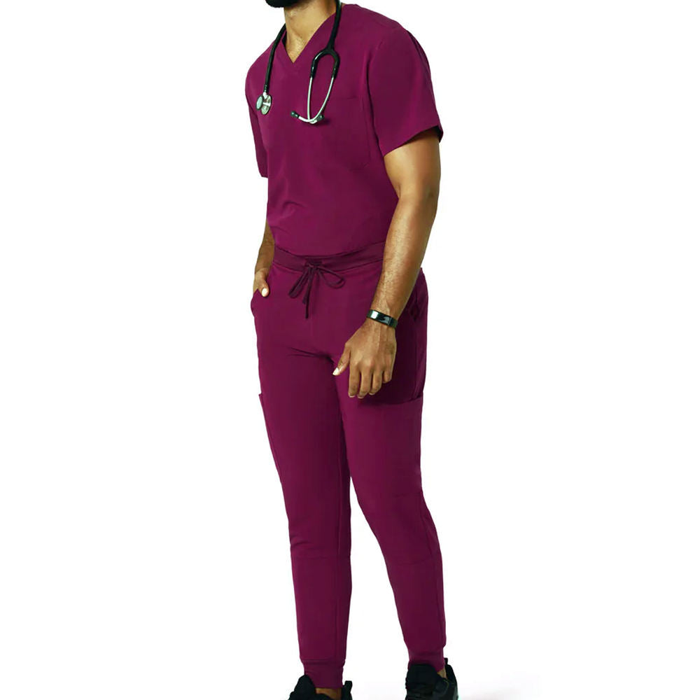 New Arrival Medical Scrub Set In Solid Color Service Medical Regular Fit Men Nursing Scrub
